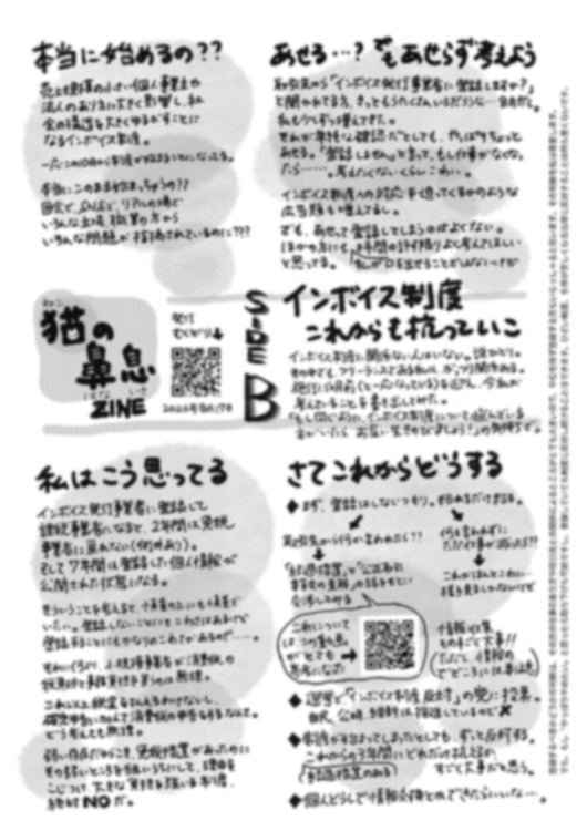 ネットプリントに登録したZINEのサンプル画像。A4用紙2ページの2ページ目です。